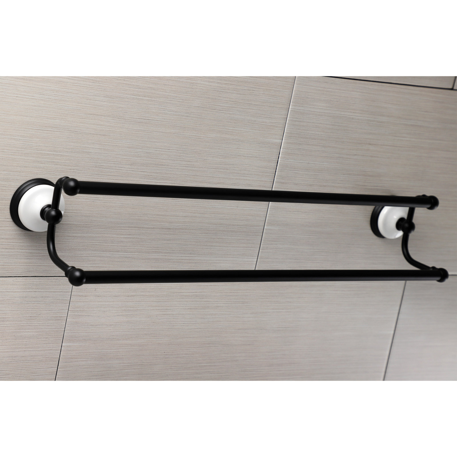 Victorian 24" Dual Towel Bar, Matte Black