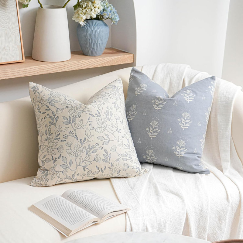 Ensemble de 2 housses de coussin 100% coton Boho
