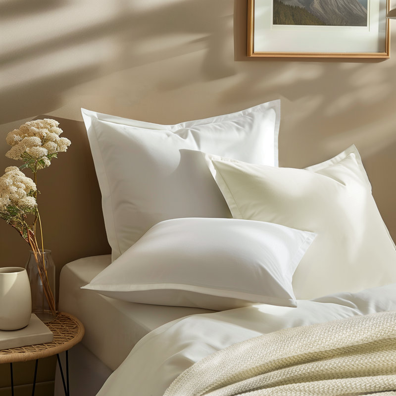 Egyptian Cotton Sateen Euro Sham, Ivory
