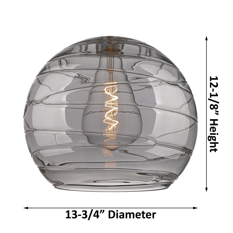 Hamida 1 - Light Single Pendant, Antique Brass, No, Light Smoke