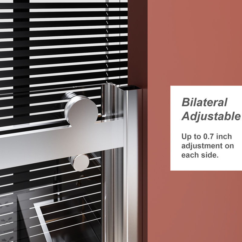 Single Sliding Shower Door 72 In H 60 W With Stainless Steel Handle, 1/4 Inch Thick Clear Tempered Glass, Aluminum Alloy Rail - Reversible Installation, Structure Zinc Roller Rail, Glass Reversible,