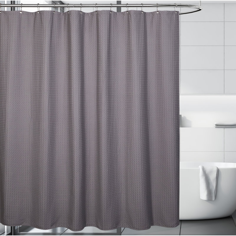 Cotton Blend Shower Curtain, Gray