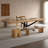 Burlywood Rectangular Solid Wood + Metal Dining Table-1623880881