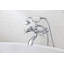 Weymouth Double Handle Wall Mounted Tub Spout Trim with Diverter and Handshower-1104572643