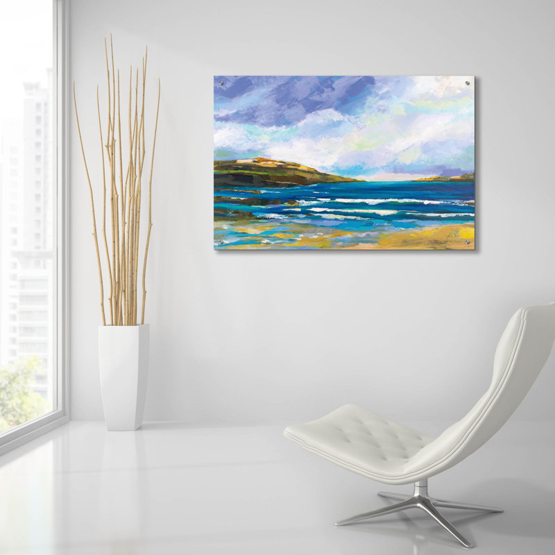 «Deux îles» par Jeanette Vertentes, art mural en verre acrylique, H 24 po x l 36 po x P 0,2 po