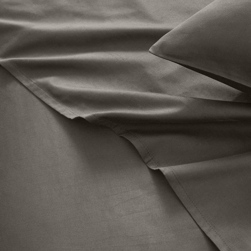 Ensemble de 4 valises pour chambre d'amis, Ensemble de draps grand lit + 2 taies d'oreiller, Gris cendré