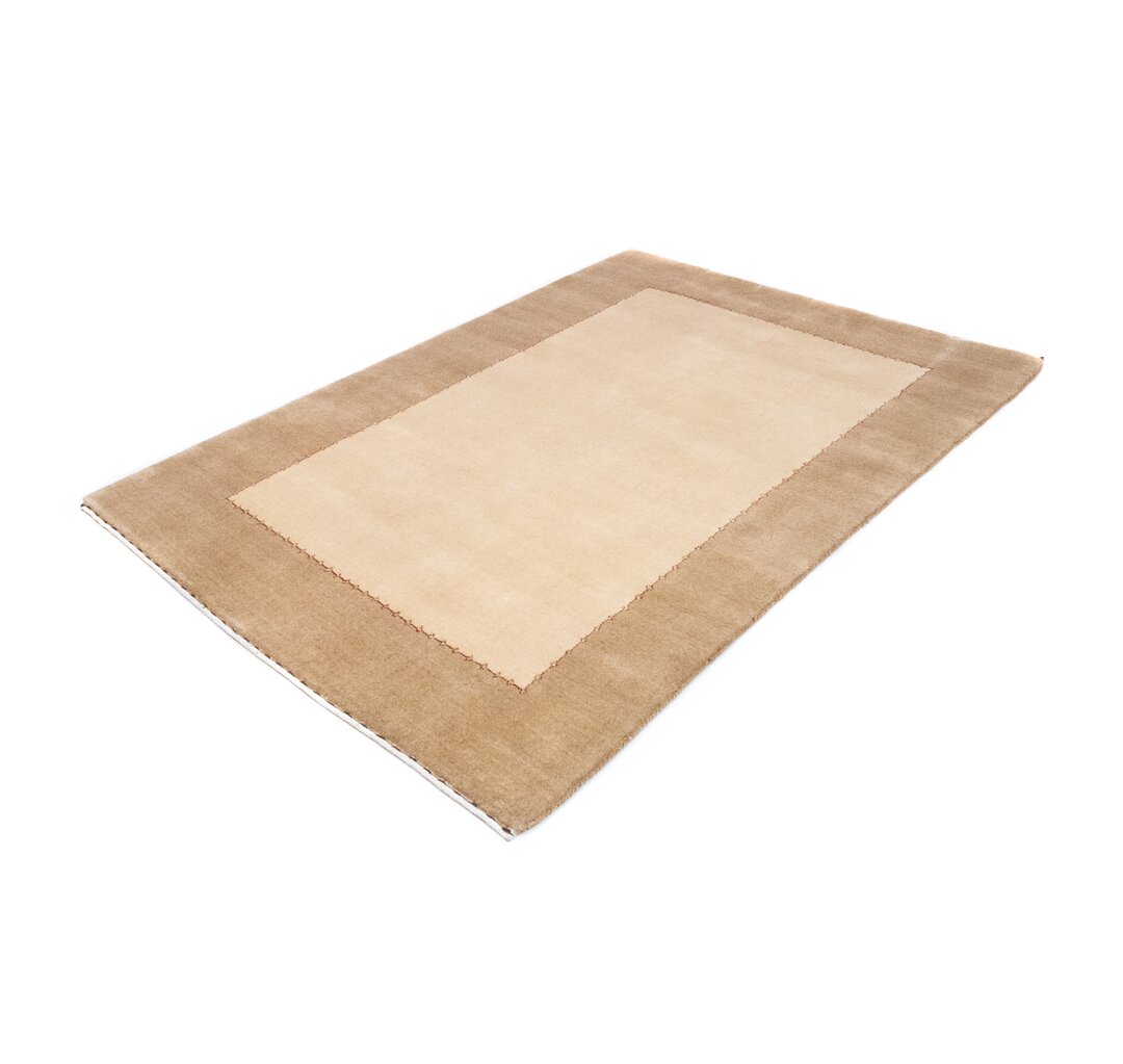 Handgefertigter Teppich Humzah aus Wolle in Beige