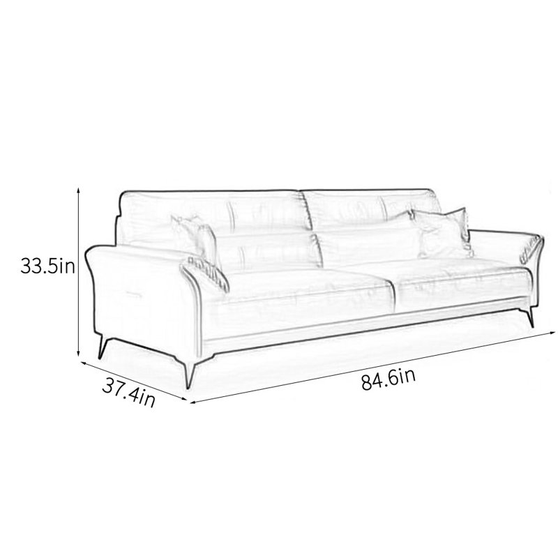 Canapé de bureau simple et luxueux, 3, H 33,5 po x l 84,6 po x P 37,4 po
