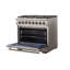 Capriasca, cuisinière à double combustible en acier inoxydable de 36 po, 6 brûleurs, 5,36 pi³ Four à convection véritable