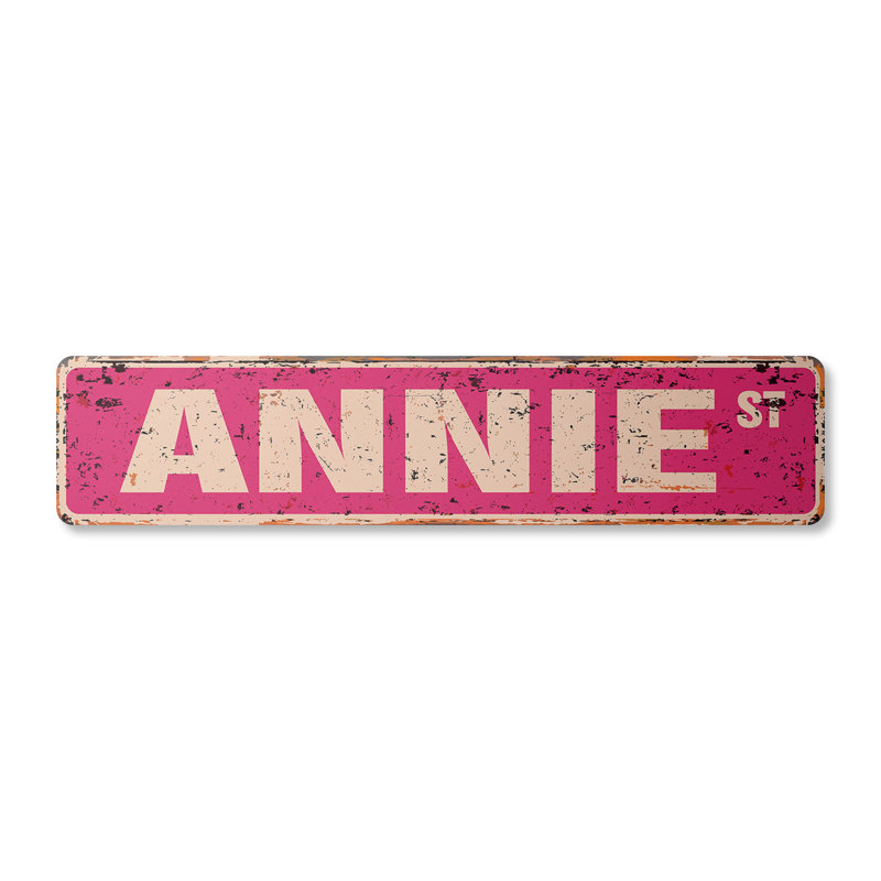 Plaque de rue Annie en plastique robuste 4 po x 18 po