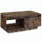 Rustic Oak Coffee Table with Sliding Barn Door