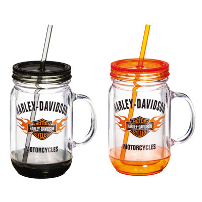 Harley-Davidson® 18oz. Acrylic Mason Jar Set