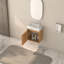 Petit meuble-lavabo mural 16 po avec lavabo en résine blanche SMC et porte à fermeture en douceur pour les espaces modernes