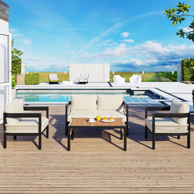 Fer à repasser extérieur avec table - en bleu foncé pour utilisation sur la pelouse, cadre beige, Beige