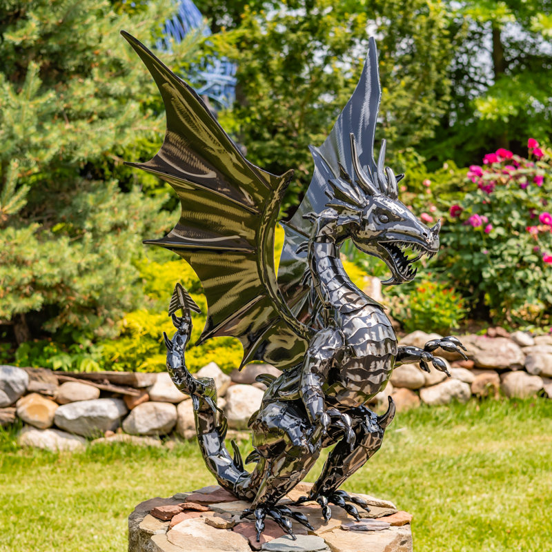 Statue de dragon 44 "en métal Tarragon"