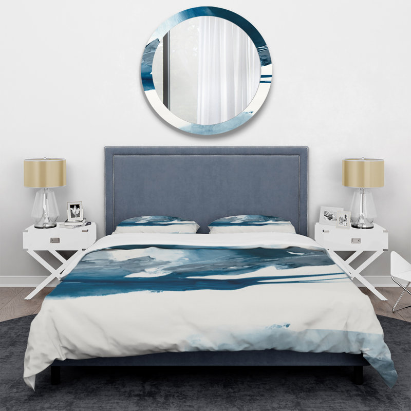 Ensemble de housse de couette en microfibre / polyester Imperial Blue Solitude I