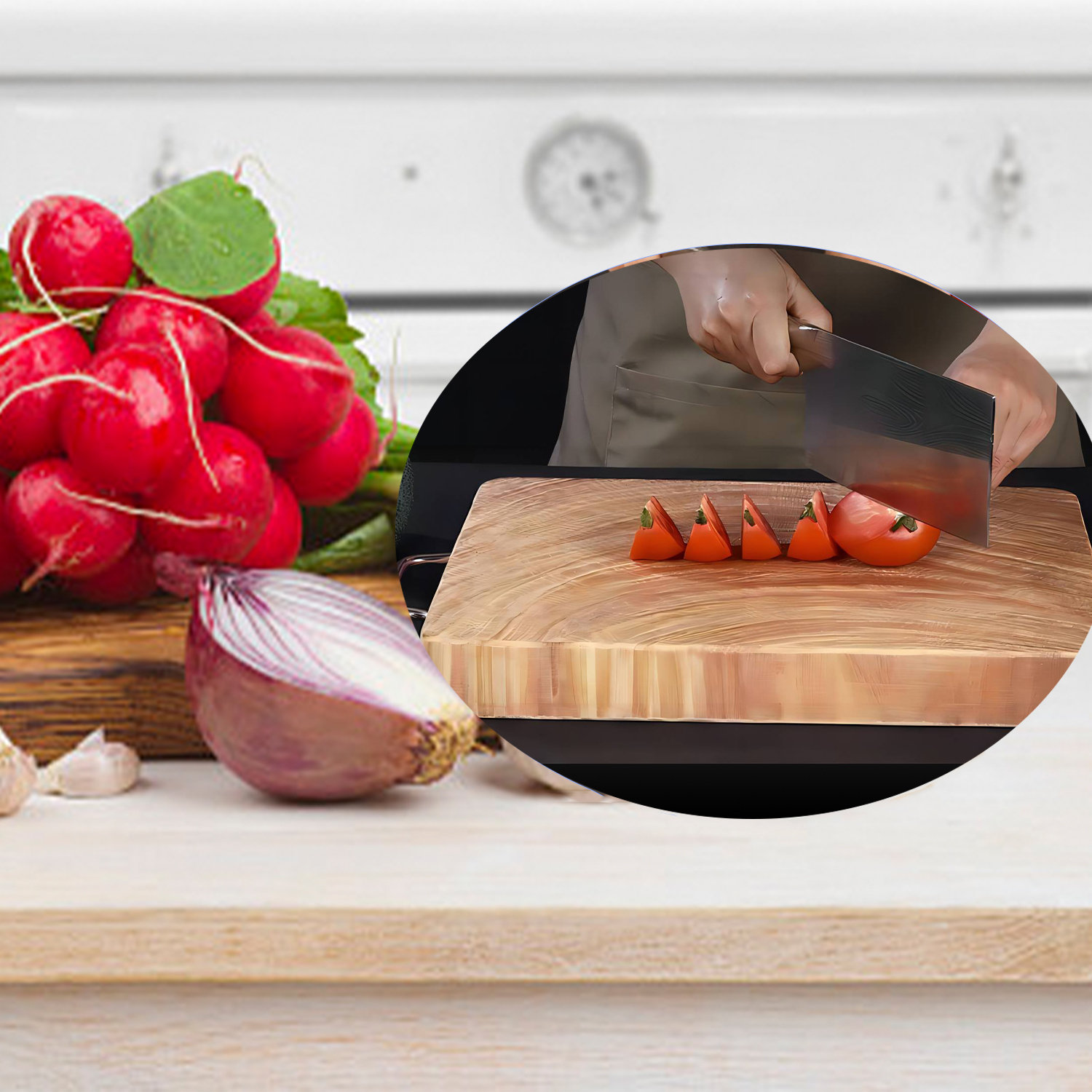 APARTMENTS Square 48 * 32Cm Iron Wood Chopping Board, Mold Proof