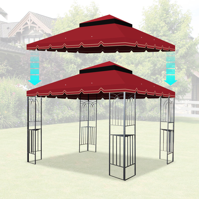 Toit de remplacement pour abri de jardin 10 x 10 pi - rouge. Qualité. Protégé, l'eau. Avec drain et écran extérieur Double couche avec trous de drainage