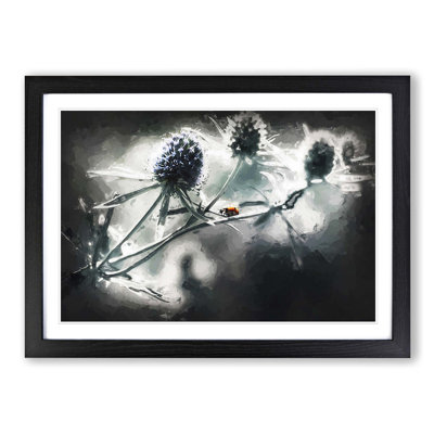 Ladybird upon a Thistle Flower in Abstract - Picture Frame Painting Print