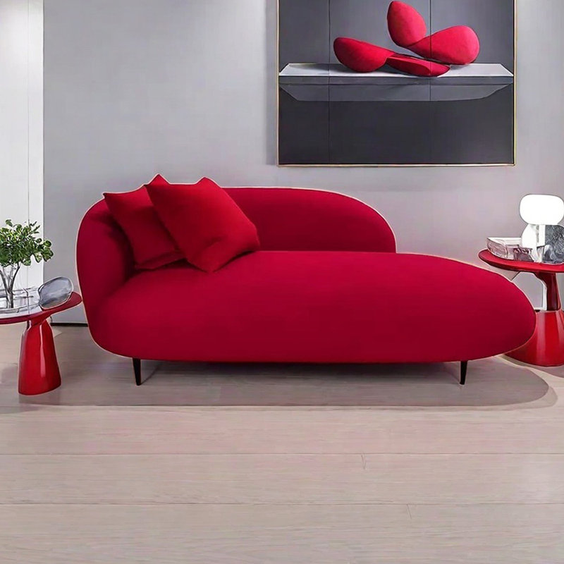 Chaises longues d'intérieur douillettes en flanelle Cozy, Orienté à gauche (vu de face)