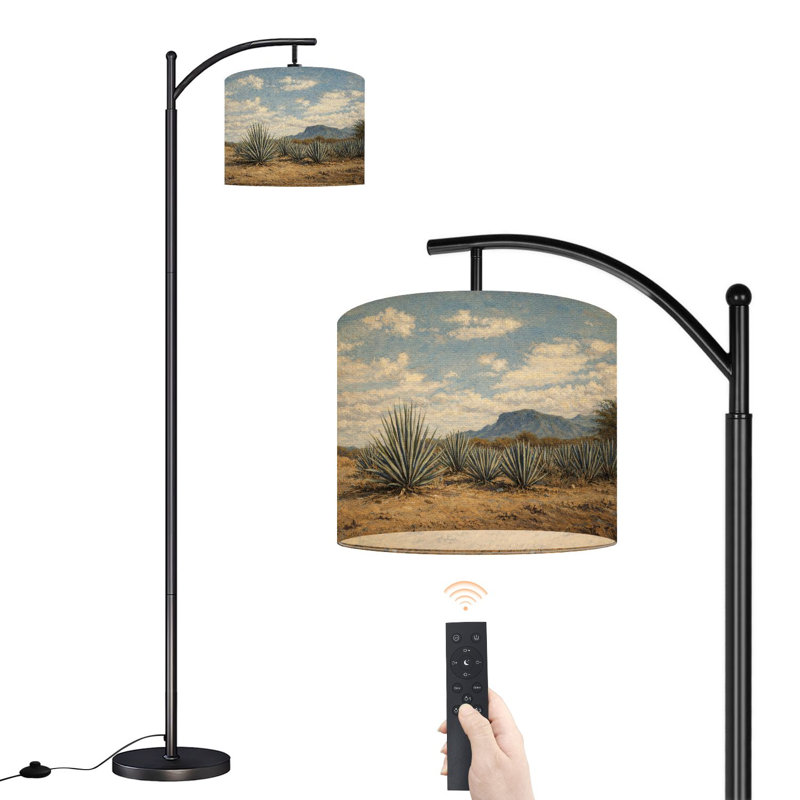 Lampe sur pied à arc avec abat-jour ajustable Agave tequila paysage Guadalajara Jalisco Mexico Lampe sur pied 3 températures de couleur à intensité variable pour lampe