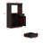 64.2" H Black Bar Cabinet With Glass Holder & Drawer