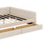Grand lit plateforme tapissier avec port USB et 2 tiroirs-57430954