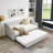 Daybed With Twin Size Trundle Upholstered Tufted Sofa Bed, With Button On Back And Copper Nail On Waved Shape Arms-792212996-792212994