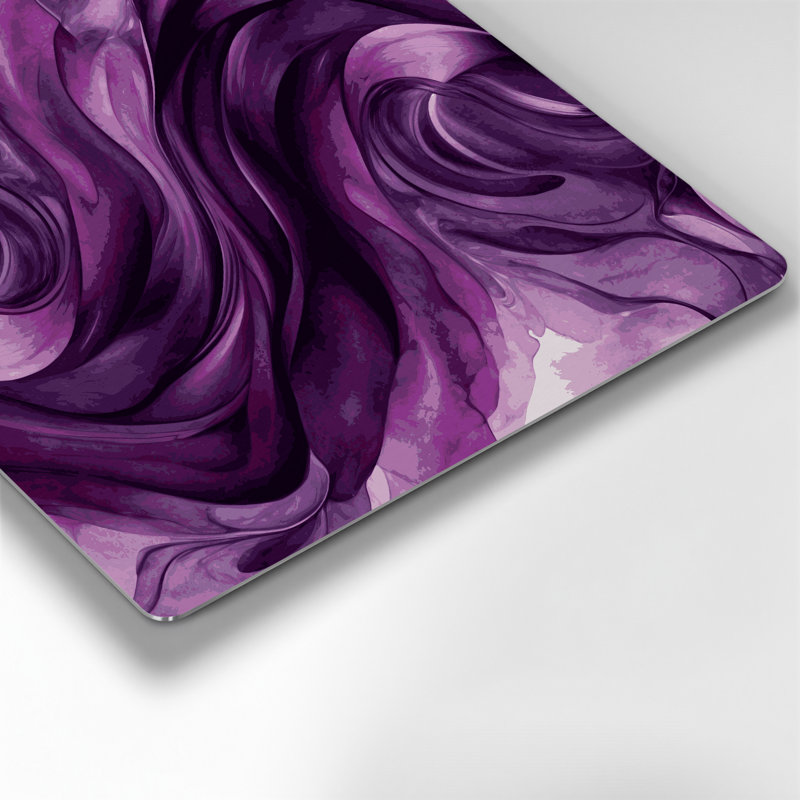 Aquarelle abstraite 15, art mural en métal mauve, H 16 po x l 16 po