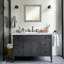 Miroir mural de salle de bain Grand Greywash-118340226-120435682