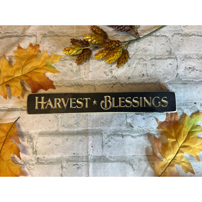Harvest Blessings Engraved Block, 12"