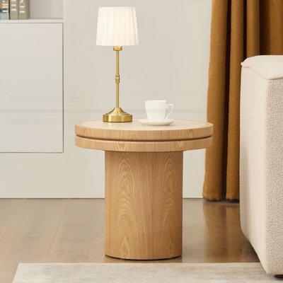 Table d'appoint 19,49 pouces en panneau de fibres à densité moyenne avec plateau en pierre frittée pour espaces de vie modernes