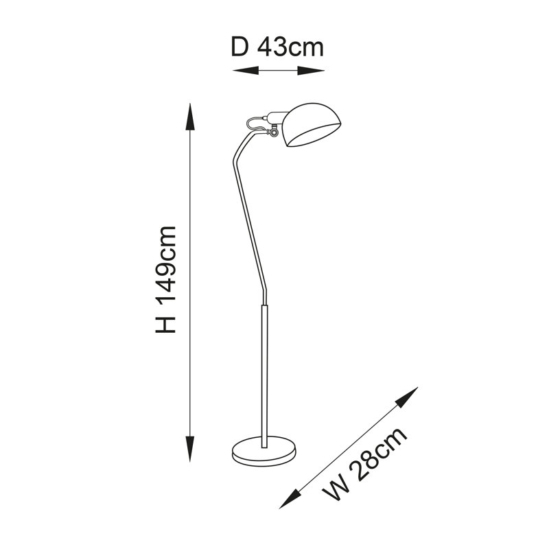 Branstetter 149cm Arched Floor Lamp