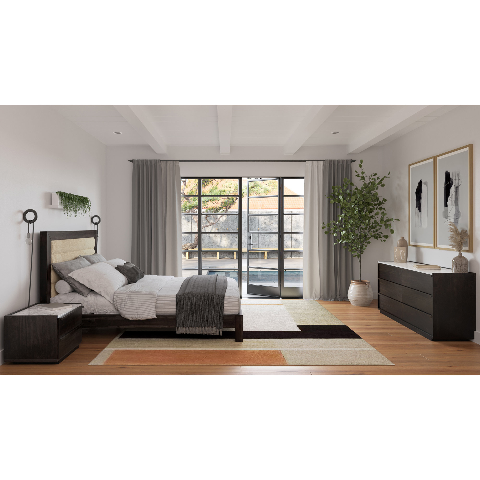 Velocity Upholstered Bed, Beige, King