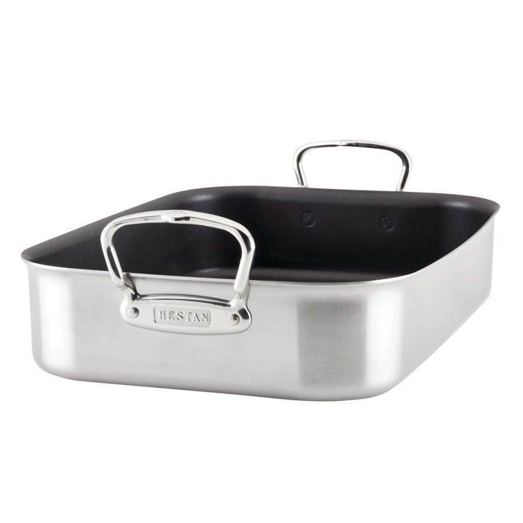 Good Cook Nonstick Extra Large Roast Pan with Rack, 17.5 x 11.75, Gray