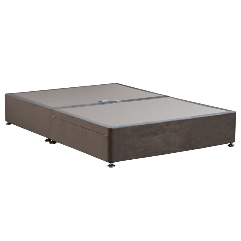 Riviere Divan Bed Base, Super King (6'), Plush Mole, 2 Drawer Divan Base