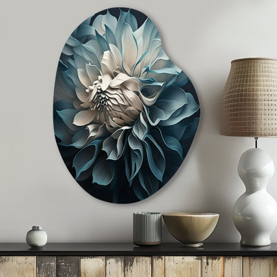 Spigner - Asymmetrical Dahlia Metal Art, Unique Shape Metal Wall Sculpture Print