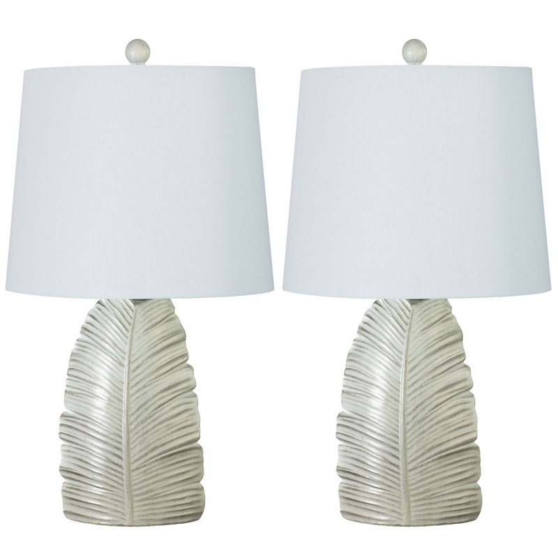 Refton Resin Table Lamp, 23" H x 13" W x 13" D, Casual White