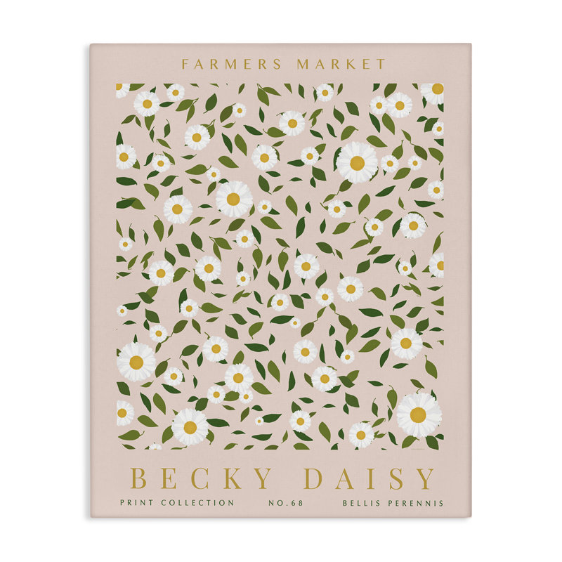 Toile de marguerites pastel minimal, design par Kamdon Kreations, H 48 po x l 36 po
