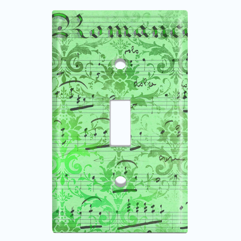 Plaque murale interrupteur à bascule Music Note, Vert