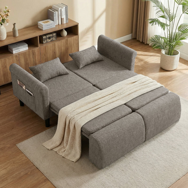 Canapé convertible 73,8 po, Gris beige