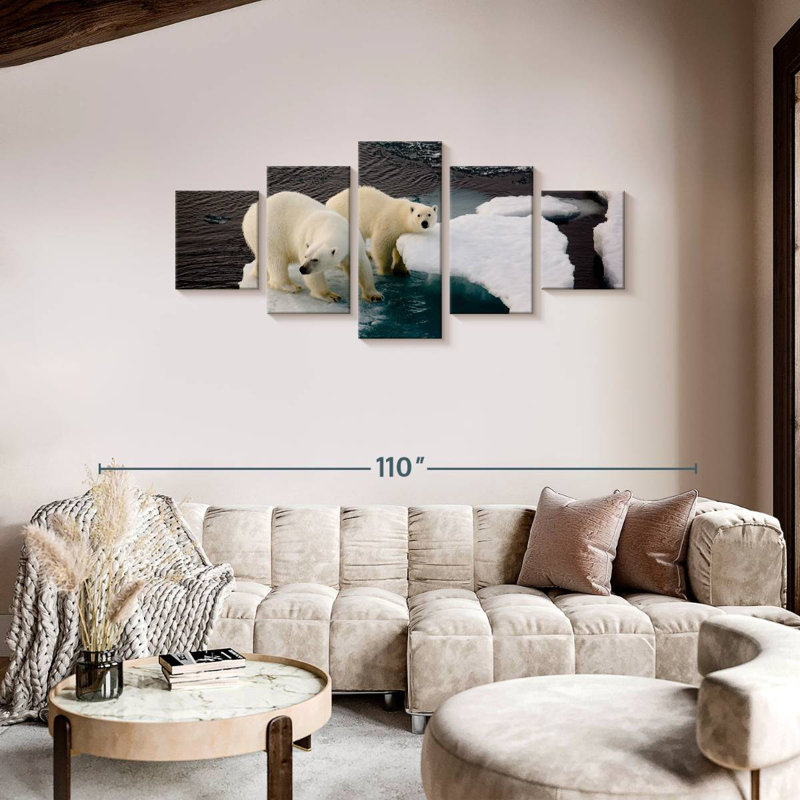 Ice Floe Polar Bear, 36" H x 80" W