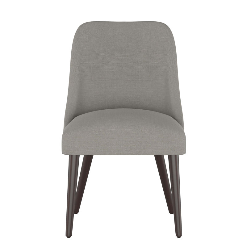 Chaise en bois massif Lozelle, Espresso, Lin classique mastic