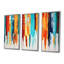 Colourful Paint Droppings Blue Orange - Geometric Wall Art Decor Set-1496084835-1496084846