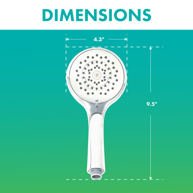 HealthGuard Chrome Handheld Shower Head with Adjustable Spray
