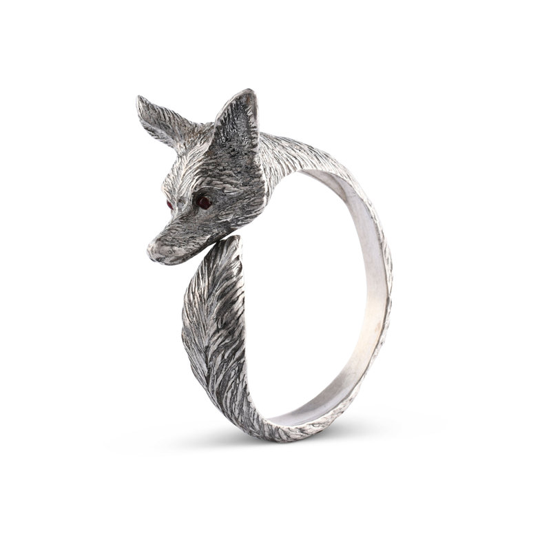 Morning Hunt Pewter Fox Napkin Ring