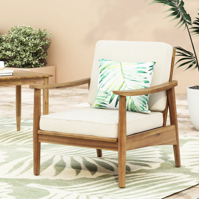 Wood Club Chair For Terraces - , Weather-, Slat , Panels, Assembly Required