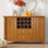 Buffet transitionnel en bois massif à 3 portes avec porte-bouteilles et tablettes réglables Bedford