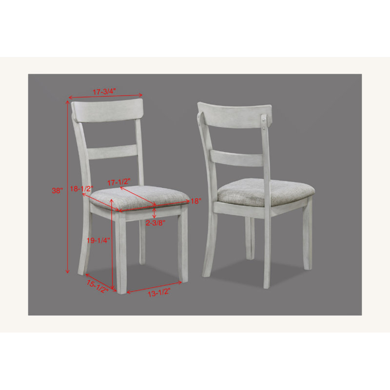 Eisley Rustic Farmhouse Transitional 5-Piece Dining Set â€“ Grey Linen Upholstered Chairs, Rectangular Table, Easy Assembly