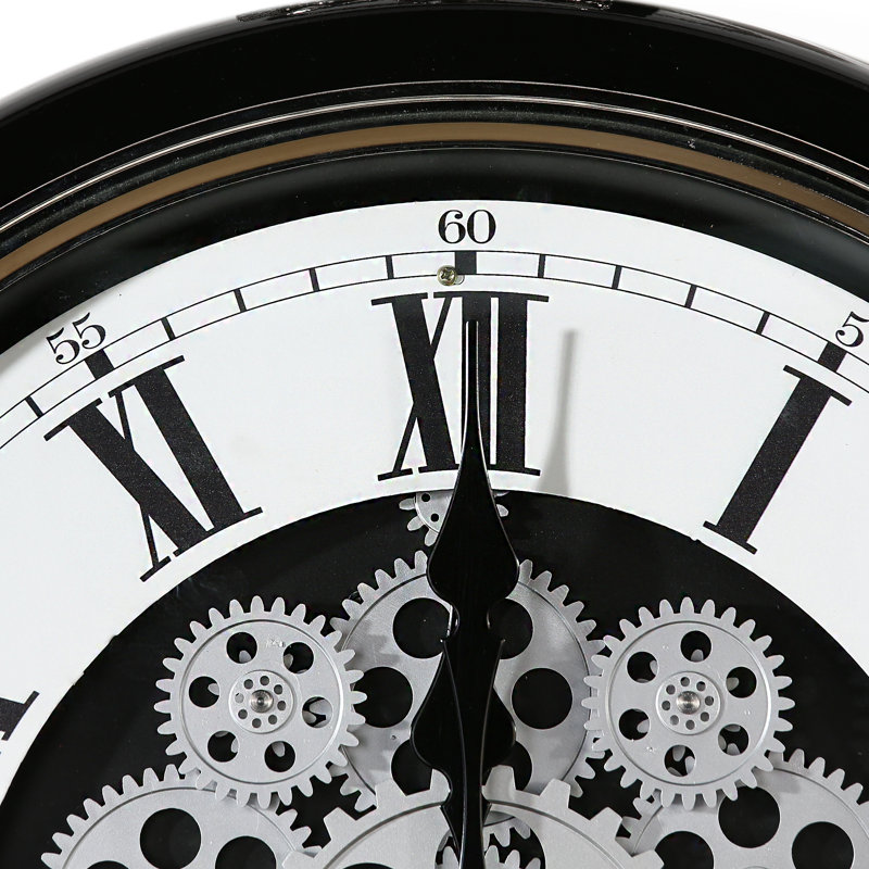 Fairman Metal Wall Clock, Black/White/Silver